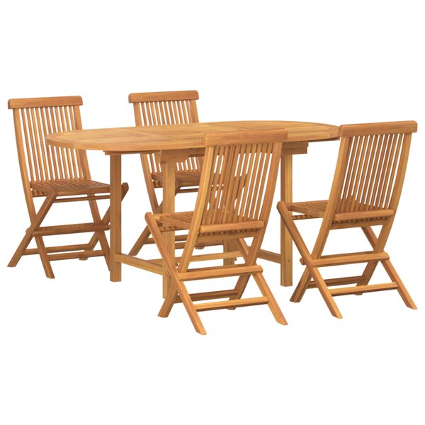 vidaXL Ensemble de Salle à Manger de Jardin 5 Pièces en Bois Massif de Teck