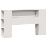 vidaXL Lit bibliothèque sans matelas blanc 135x190 cm bois pin massif