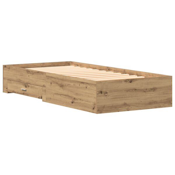lit vidaXL Artisan Chêne 90x200 cm Bois d'ingénierie