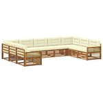 vidaXL Ensemble de canapés d'extérieur 9 pc Naturel et Crème