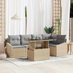 vidaXL Ensemble de canapé de jardin 6 Pièces beige et gris clair