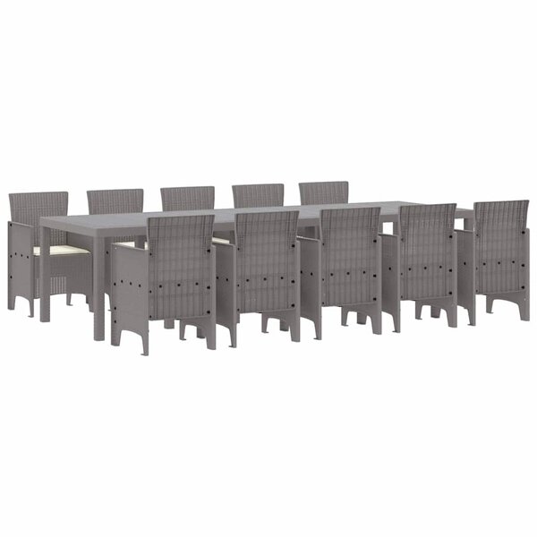 vidaXL Ensemble de salle à manger pour jardin avec coussin 11 Pièces