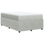 vidaXL Sommier à lattes de lit et matelas gris clair 120x190cm velours