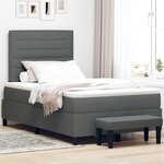 vidaXL Lit à ressorts avec matelas Gris foncé 120 x 200 cm tissu