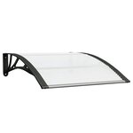 vidaXL Auvent de porte Noir et transparent 100x75 cm Polycarbonate