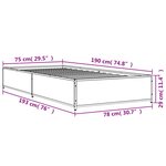 vidaXL Cadre de lit sans matelas chêne sonoma 75x190 cm