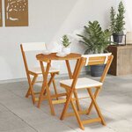 vidaXL Ensemble bistro de jardin 3 Pièces Marron Bois d'acacia massif