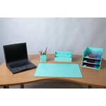 Corbeille à courrier 3 niveaux exacompta aquarel en carton vert pastel