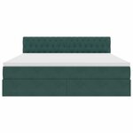 vidaXL Lit de Rangement avec matelas Vert foncé 160 x 200 cm Velours