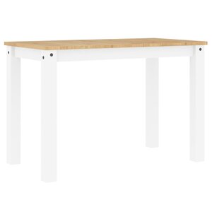 vidaXL Table à manger Panama blanc 117x60x75 cm bois massif de pin