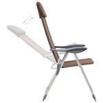 vidaXL Chaises de camping pliables lot de 4 Marron Aluminium