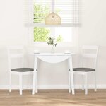 vidaXL Chaises à manger coussins 2 Pièces blanc bois massif caoutchouc