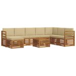 vidaXL Ensemble de canapés d'extérieur 9 pc Naturel et Beige
