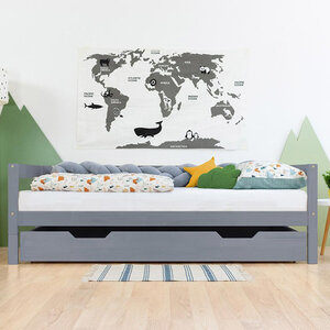 Tiroir lit à roulettes - gris pour lit 120 x 200 cm