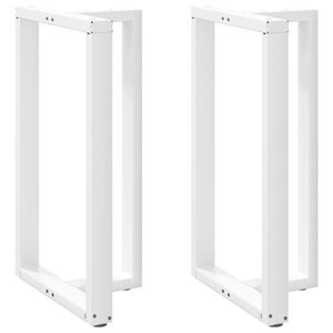 vidaXL Pieds de table de bar en T  2 pièces  blanc  60 x 35 x (100-101) cm  acier