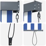 vidaXL Store Roulant Extérieur Rayé Bleu et blanc 220 x 250 cm tissu