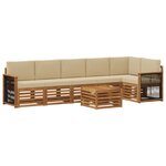 vidaXL Ensemble de canapé d'angle avec coussin 6 Pièces Naturel