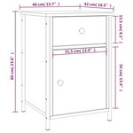vidaXL Table de chevet sonoma gris 40x42x60 cm bois d'ingénierie