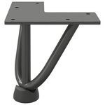 vidaXL Pieds en épingle à cheveux pour table basse 4 pièces Anthracite 10 cm Acier massif
