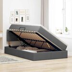 vidaXL Lit avec rangement et matelas Gris foncé 120 x 190 cm