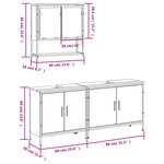 vidaXL Ensemble de meubles de salle de bain 3 Pièces Sonoma gris