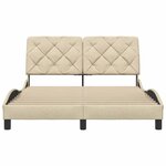 vidaXL Cadre de lit sans matelas crème 140x190 cm tissu