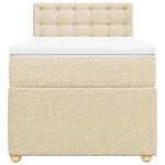 vidaXL Sommier à lattes de lit avec matelas Crème 100x200 cm Tissu