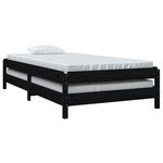 vidaXL Lit empilable sans matelas noir 90x200 cm bois de pin massif