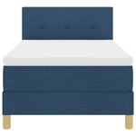 vidaXL Lit à sommier avec matelas bleu 100x200 cm en tissu