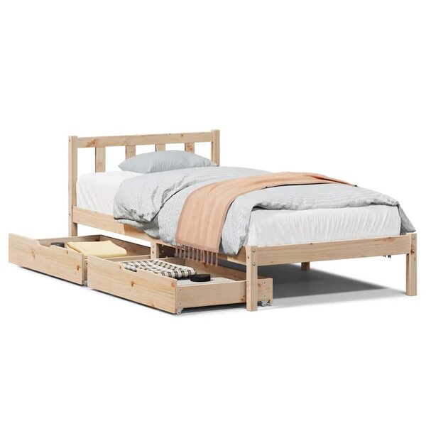 vidaXL Cadre de lit sans matelas 90x200 cm bois de pin massif