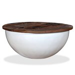 vidaXL Table basse Bois de récupération massif Blanc Forme de bol