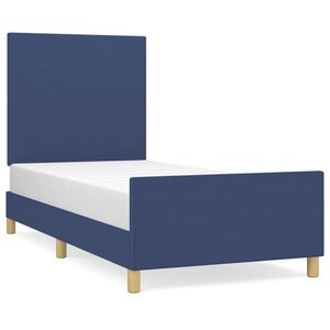 vidaXL Cadre de lit sans matelas bleu 80x200 cm tissu