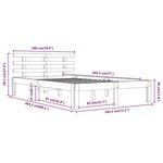 vidaXL Cadre de lit sans matelas blanc bois massif 180x200 cm