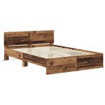 vidaXL Cadre de lit Bois Ancien 140 x 190 cm Bois d'ingénierie