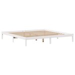 vidaXL Lit bibliothèque sans matelas blanc 200x200 cm bois pin massif