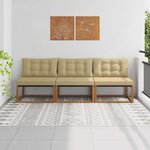 vidaXL 3 Pièce Sofa de milieu extérieur Bois d'Acacia Massif Naturel