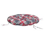 vidaXL Coussin rond motif à carreaux rouge Ø 100 x11 cm tissu oxford