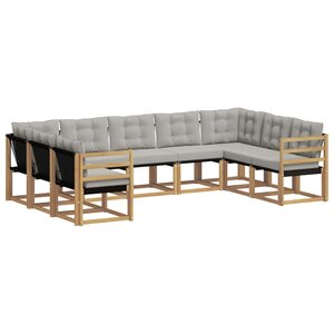 vidaXL Ensemble de canapés d'extérieur 9 pc Blanc et gris clair