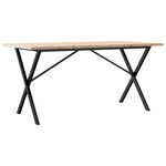 vidaXL Table à manger cadre en X 160x80x75 5 cm bois pin massif fonte