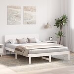 vidaXL Cadre de lit avec tête de lit blanc 150x200 cm bois de pin massif
