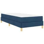 vidaXL Lit à ressorts Bleu  marron 90 x 200 cm Tissu  Bois Engineered