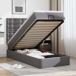 vidaXL Lit ottoman avec matelas gris 80x200 cm similicuir