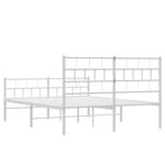 vidaXL Cadre de lit métal avec tête de lit/pied de lit blanc 120x190cm