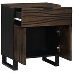 vidaXL Meuble de chevet 50x33x60 cm en bois massif de noyer
