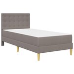 vidaXL Cadre de lit avec matelas Taupe 90 x 200 cm tissu