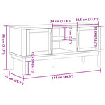 vidaXL Meuble TV FLORO cire marron 114x43x55 cm bois massif de pin