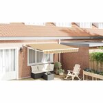 vidaXL Auvent Rétractable Jaune  gris et blanc 350 x 250 cm tissu