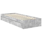 vidaXL Lit de Rangement Gris béton 75 x 190 cm Bois d'ingénierie