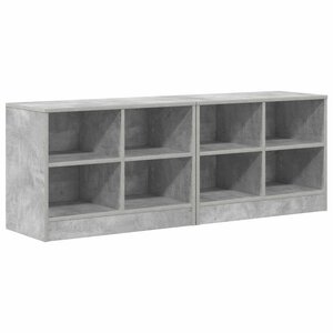 vidaXL Armoire de lit avec étagère 2 Pièces Gris béton 66 x 33 x 48 cm