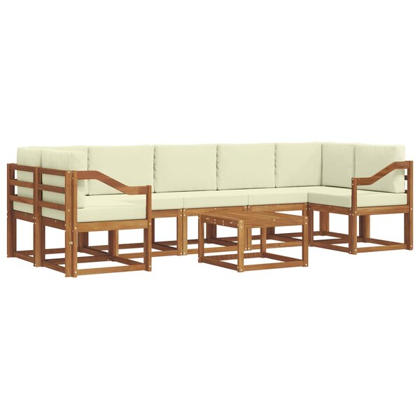 vidaXL Ensemble de canapés d'extérieur 8 pc Naturel et Crème
